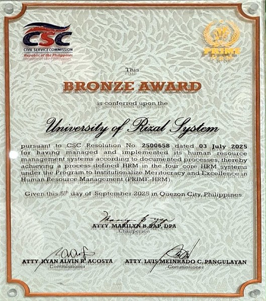 URS Gets PRIME-HRM Bronze Prize